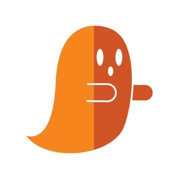 Halloween ghost floating with spooky look, Vector Stock Illustration
