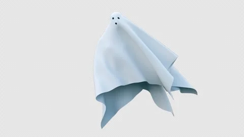 Halloween Ghost Flying Alpha Loop Stock Footage 318714125