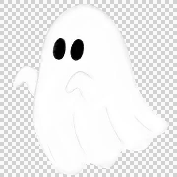 Halloween ghost flying to the left Stock Illustration