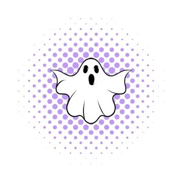 Halloween ghost icon, comics style Stock-Illustration