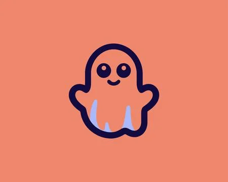 Halloween ghost icon in simple vector Stock Illustration