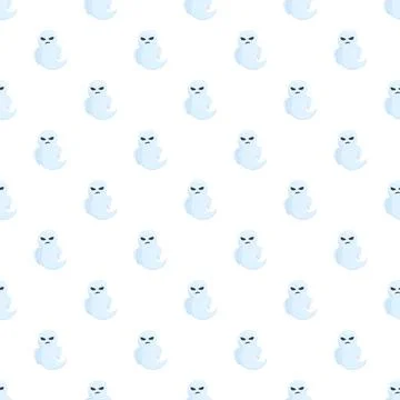 Halloween ghost pattern featuring cute spooky characters Stock Illustration
