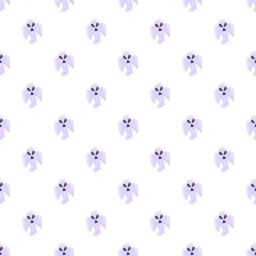 Halloween ghost pattern repeating background for spooky design Stock Illustration