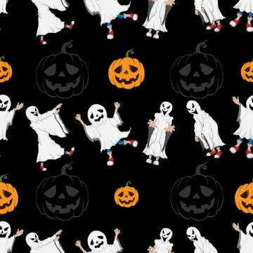 Halloween Ghost Patterns 02 Stock Illustration