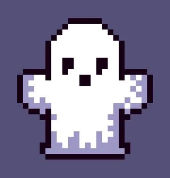 Halloween ghost in pixel art Stock Illustration
