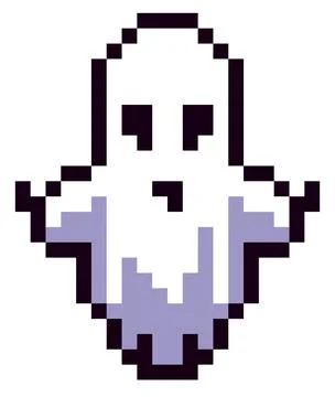 Halloween ghost in pixel art Stock Illustration