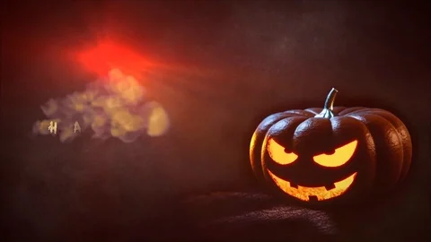 Halloween ghost pumpkin background Stock Footage 95984576
