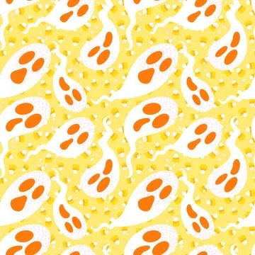 Halloween ghost seamless cartoon pattern for wrapping paper and fabrics Stock Illustration