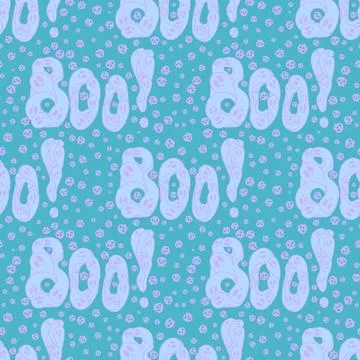 Halloween ghost seamless cartoon pattern for wrapping paper and fabrics Stock Illustration