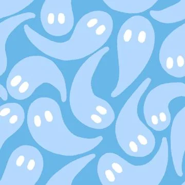 Halloween ghost seamless cartoon pattern for wrapping paper and fabrics Stock Illustration