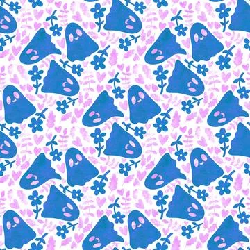 Halloween ghost seamless cartoon pattern for wrapping paper and fabrics Stock Illustration
