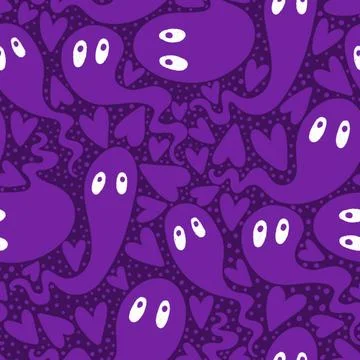 Halloween ghost seamless cartoon pattern for wrapping paper and fabrics Stock Illustration