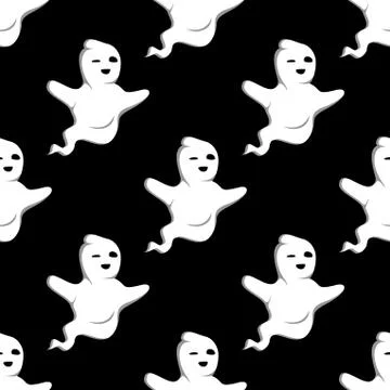 Halloween ghost seamless pattern Stockillustratie