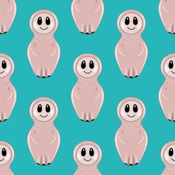 Halloween ghost seamless pattern Stock Illustration