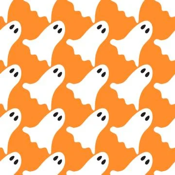 Halloween ghost seamless pattern Stock Illustration