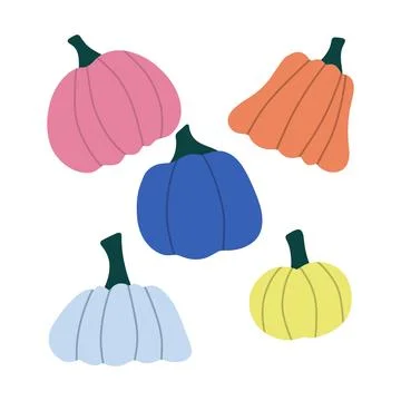 Halloween ghost set cute pumpkins cartoon pattern for wrapping paper Stockillustratie
