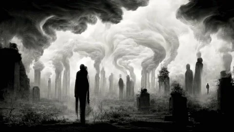 Halloween Ghost Smoke, Animation Loop Stock Footage 212950535