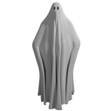Halloween. Ghost. Typical ghost sheet - 3D illustration. 스톡 일러스트
