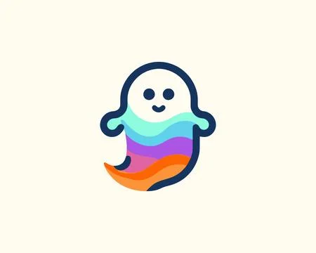 Halloween ghost vector logo for business identity Stock Illustration