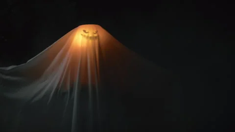 Halloween ghost wanders in the night Stock Footage 251860608