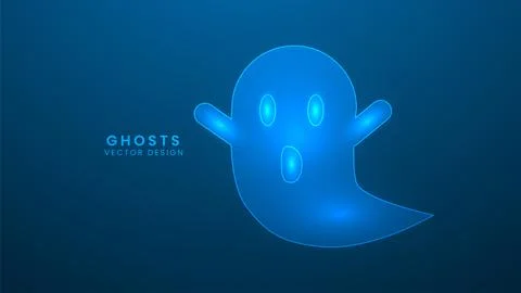 Halloween ghosts with emotions and face expressions. Vector illustration wi.. Stock Illustration