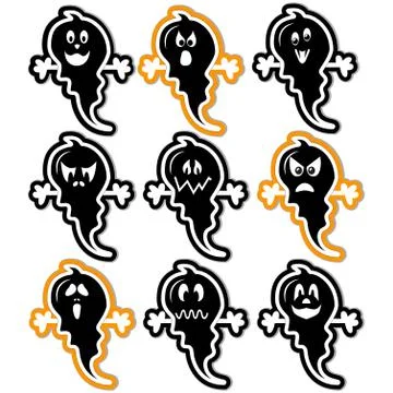 Halloween ghosts Stock Illustration