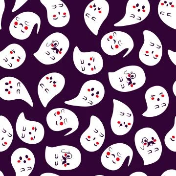 Halloween Ghosts Pattern Stock Illustration