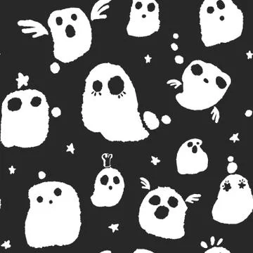 Halloween Ghosts Pattern Stock Illustration
