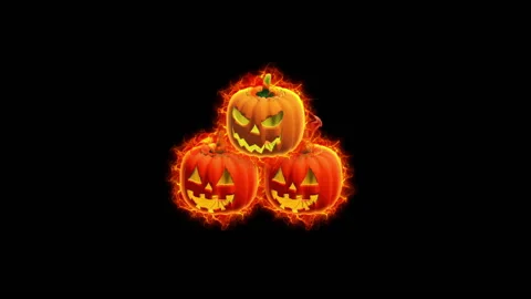 Halloween glow pumpkin loop animation background Stock Footage 146255735