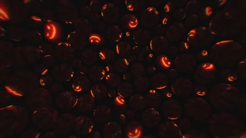 Halloween glowing pumpkins with black background. Halloween Pattern Stock Footage 253247261