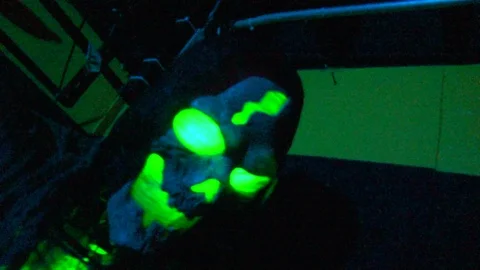 Halloween Glowing Skull Stock Footage 112675828