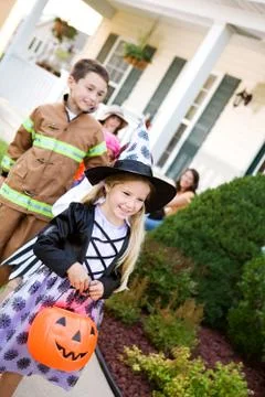 Halloween: Going to Get More Candy At Next House Stock Photos