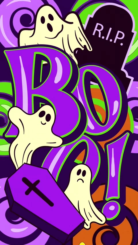Halloween graffiti transition with title on alpha Stock Footage 319396074