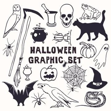 Halloween graphic set Stock Illustration