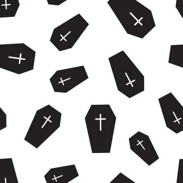 Halloween grave seamless pattern background. Business flat vector illustratio Stock Illustration