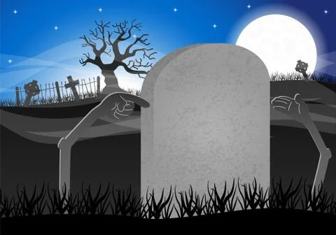 Halloween grave stone to write on Stock Illustration