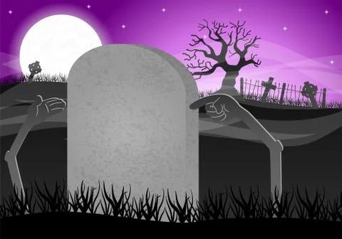 Halloween grave stone to write on Stock Illustration