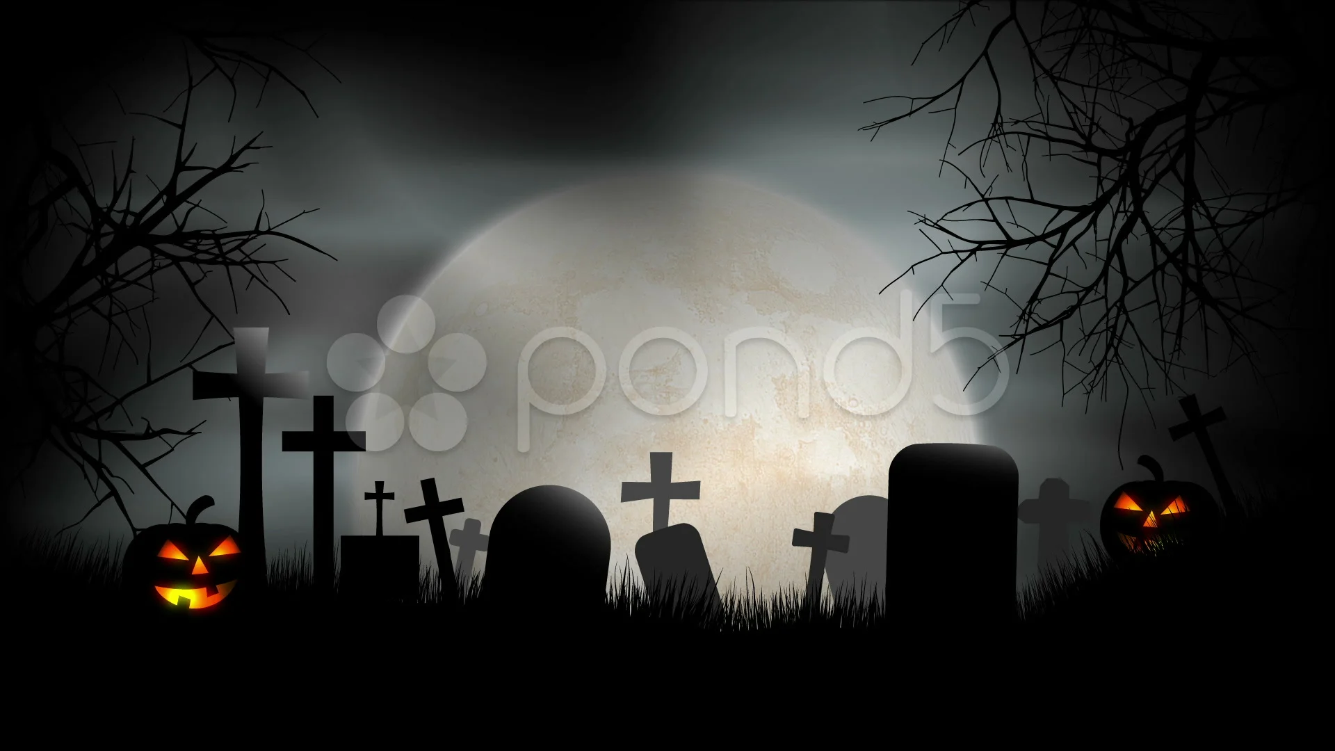 Halloween Graveyard Background Loop | Stock Video | Pond5