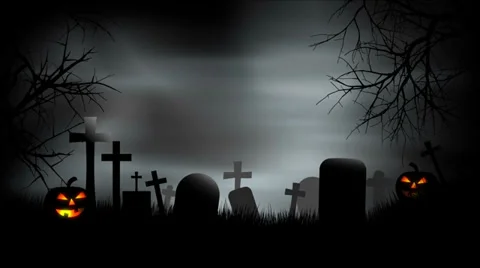 Halloween Graveyard Background Loop Video stock 30393851