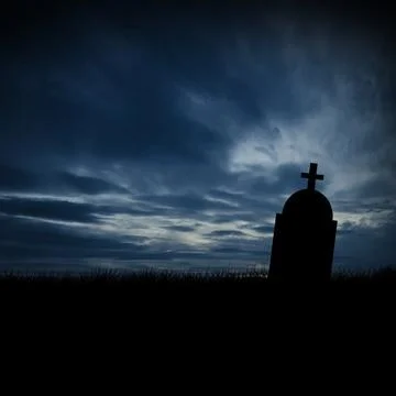 Halloween graveyard background Stock-Fotos