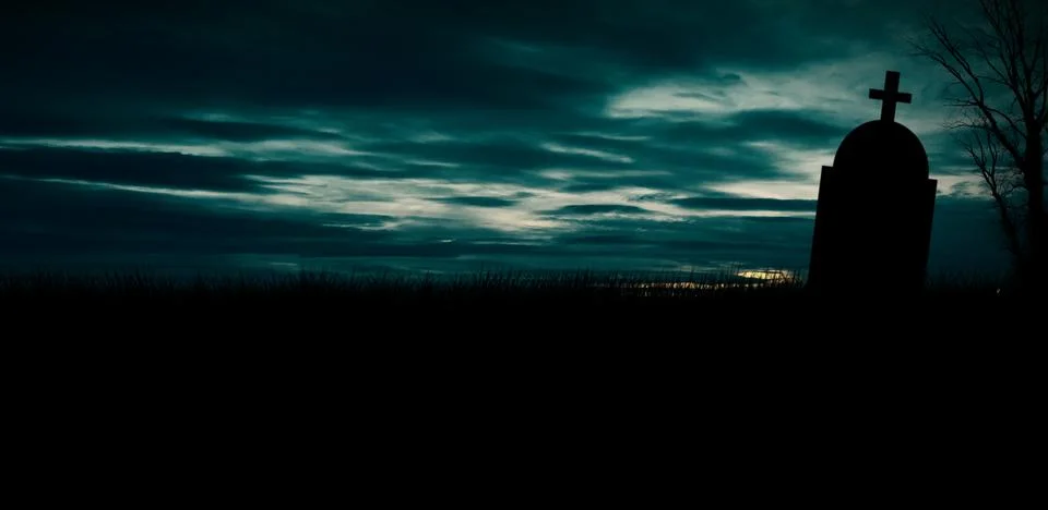 Halloween graveyard background Stock-Fotos