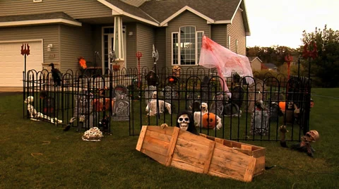 Halloween Graveyard Stock Footage 33517426