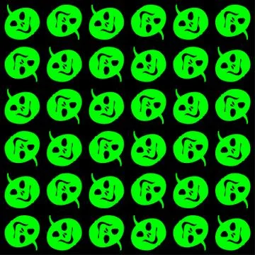 Halloween - green pumpkin heads pattern Illustrazione stock