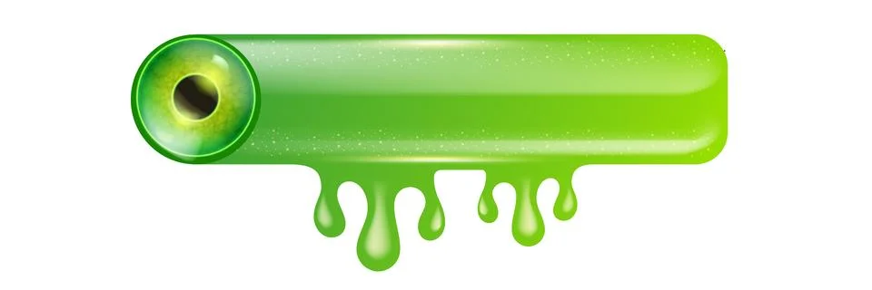 Halloween green web button vector blank. Isolated glossy oval banner with spooky Illustrazione stock