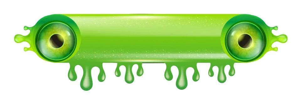 Halloween green web button vector blank. Isolated glossy banner with two spooky 스톡 일러스트