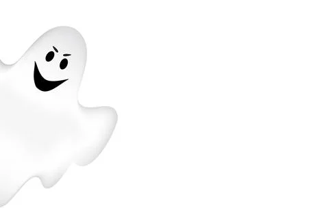 Halloween greeting card with ghost. Vector illustration. Stock Illustration