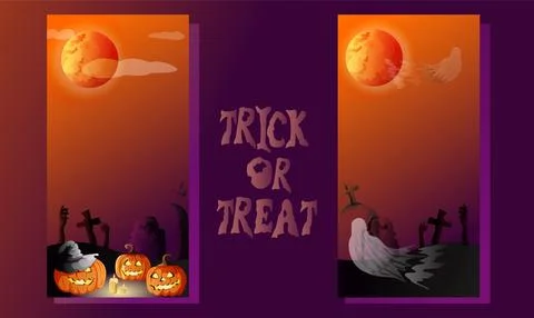 Halloween greeting card, poster, banner. Stock Illustration