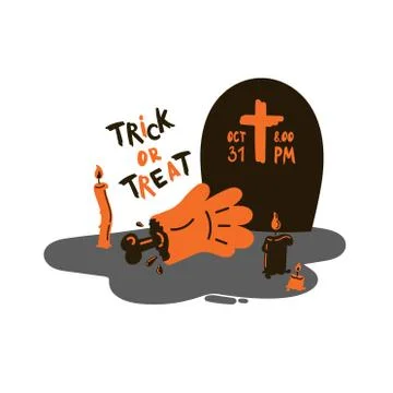 Halloween greeting card.Flat.Vector illustration Stock Illustration