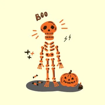 Halloween greeting card.Flat.Vector illustration Stock Illustration
