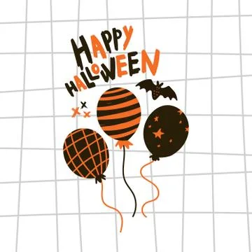 Halloween greeting card.Flat.Vector illustration Stock Illustration